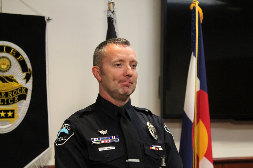 Officer Thomas O’Donnell was injured Dec. 31 in the shooting that also killed Deputy Zackari Parrish. O’Donnell received a Purple Heart on May 18.